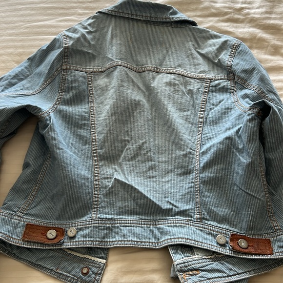 Anthropologie Pilcro Classic Denim Railroad
Stripe Jacket size large - Picture 8 of 10